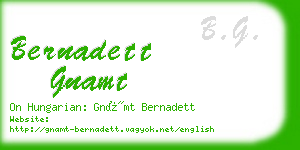 bernadett gnamt business card